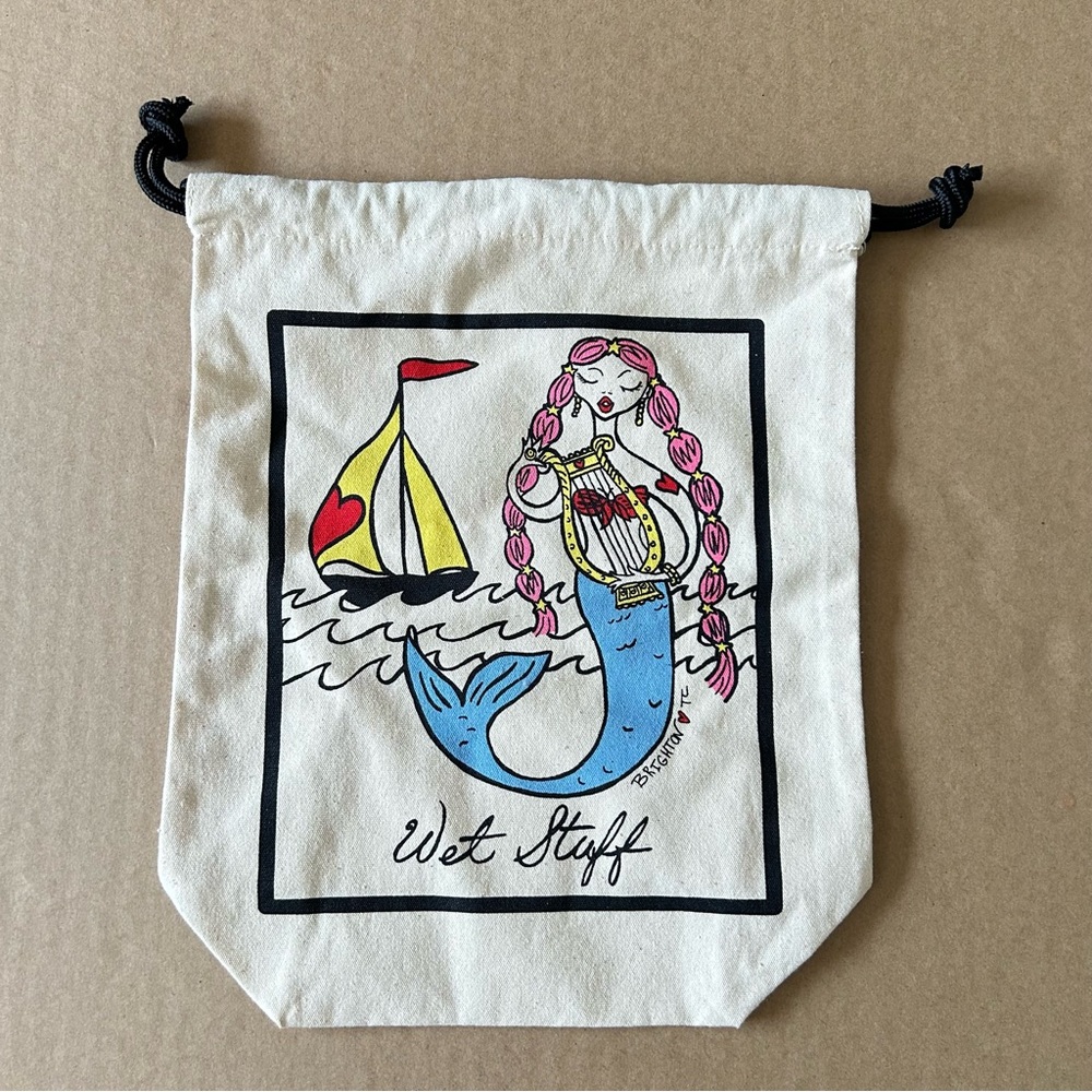 Brighton Small Mermaid Dust Bag Canvas Drawstring For Bags & Shoes Storage Bag